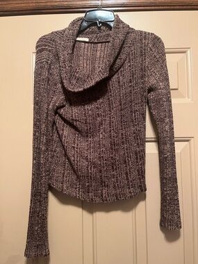 Forever 21 Marled Brown Cowl Neck Sweater